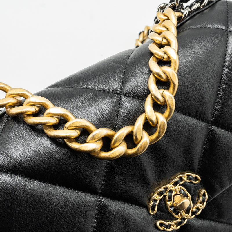 Chanel medium 19 bag goatskin black multicolour hardware