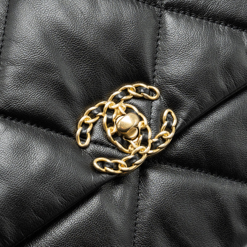 Chanel medium 19 bag goatskin black multicolour hardware