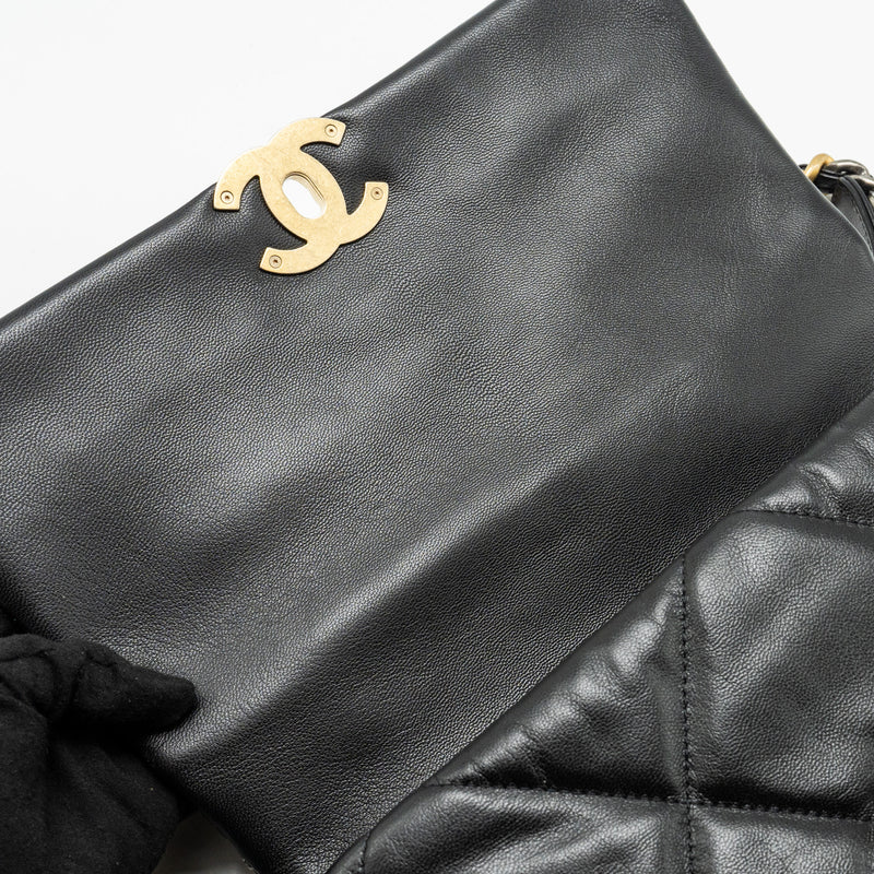 Chanel medium 19 bag goatskin black multicolour hardware
