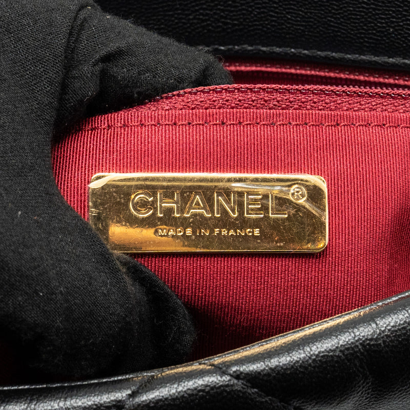 Chanel medium 19 bag goatskin black multicolour hardware