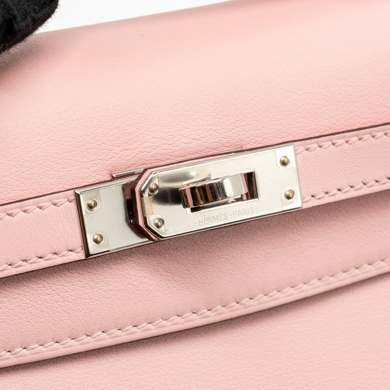 Hermes kelly Pochette swift 3Q Rose Sakura SHW Stamp Z