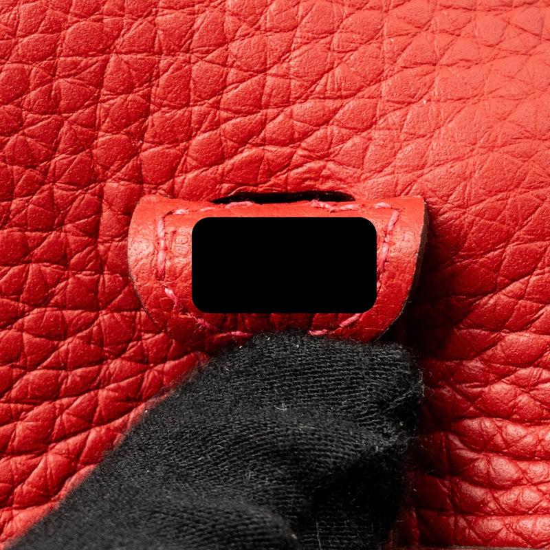 Hermes Mini Evelyne Clemence Vermillon/Rouge Vif GHW Stamp B