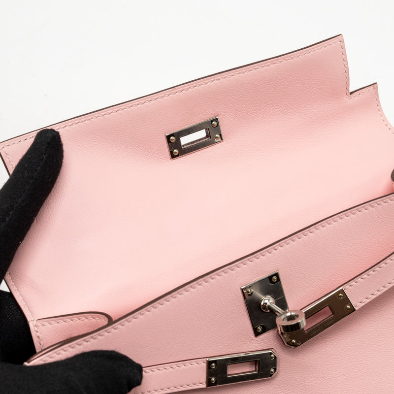 Hermes kelly Pochette swift 3Q Rose Sakura SHW Stamp Z