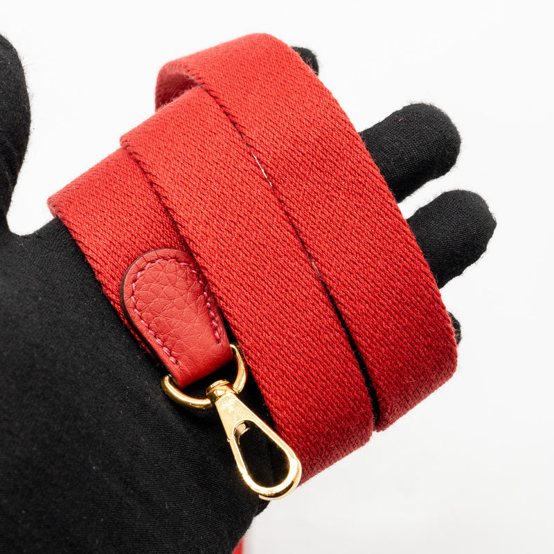 Hermes Mini Evelyne Clemence Vermillon/Rouge Vif GHW Stamp B