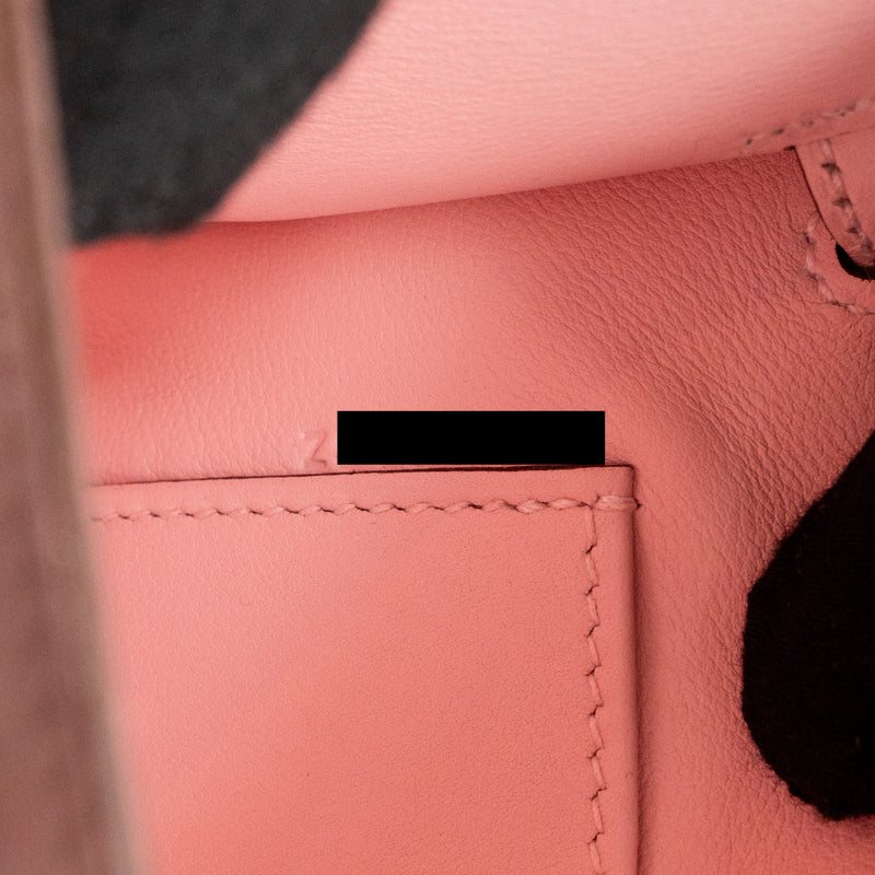 Hermes kelly Pochette swift 3Q Rose Sakura SHW Stamp Z