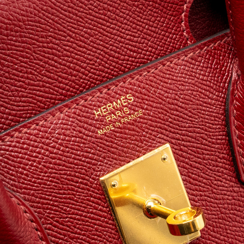 Hermes Birkin 30 Epsom Rouge Grenat GHW Stamp X