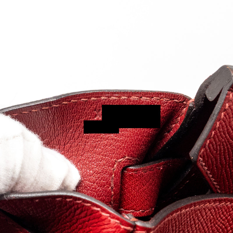 Hermes Birkin 30 Epsom Rouge Grenat GHW Stamp X