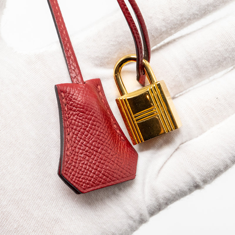 Hermes Birkin 30 Epsom Rouge Grenat GHW Stamp X