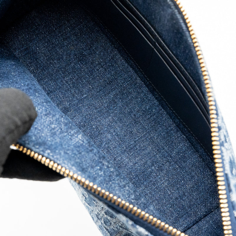 Dior DiorStar Oblique Hobo Bag Denim Blue GHW