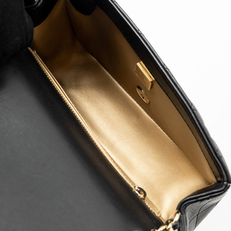Chanel Pearl Crush Mini Rectangular Lambskin Black LGHW (Microchip)