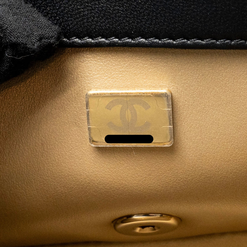 Chanel Pearl Crush Mini Rectangular Lambskin Black LGHW (Microchip)