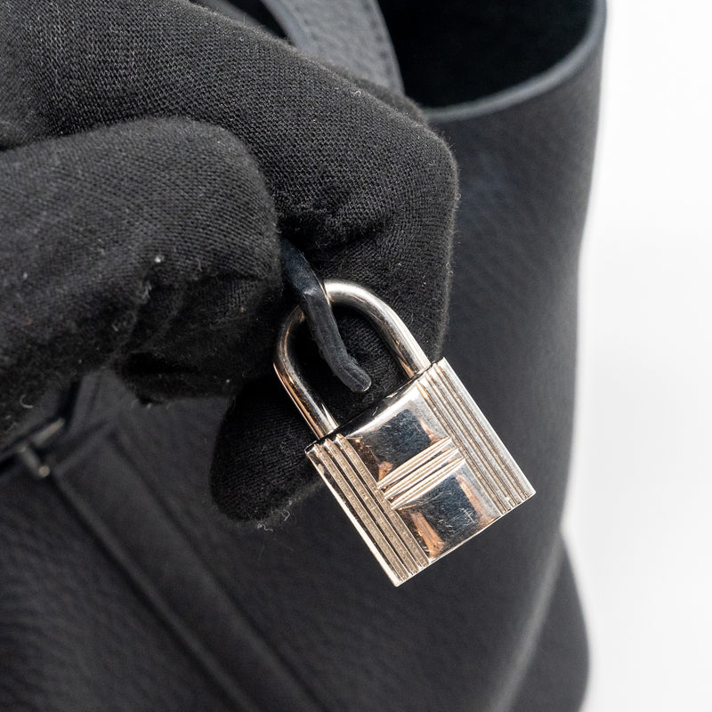 Hermes Picotin 18 Lock bag Clemence black SHW stamp square O
