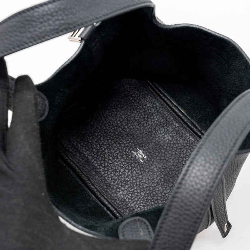 Hermes Picotin 18 Lock bag Clemence black SHW stamp square O