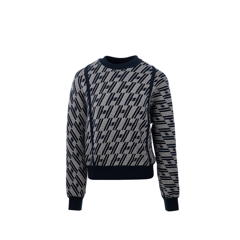 hermes size 34 reversible knitwear cashmere / cotton Navy