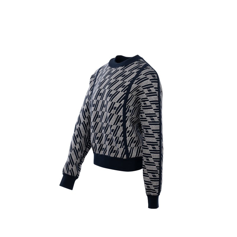 hermes size 34 reversible knitwear cashmere / cotton Navy