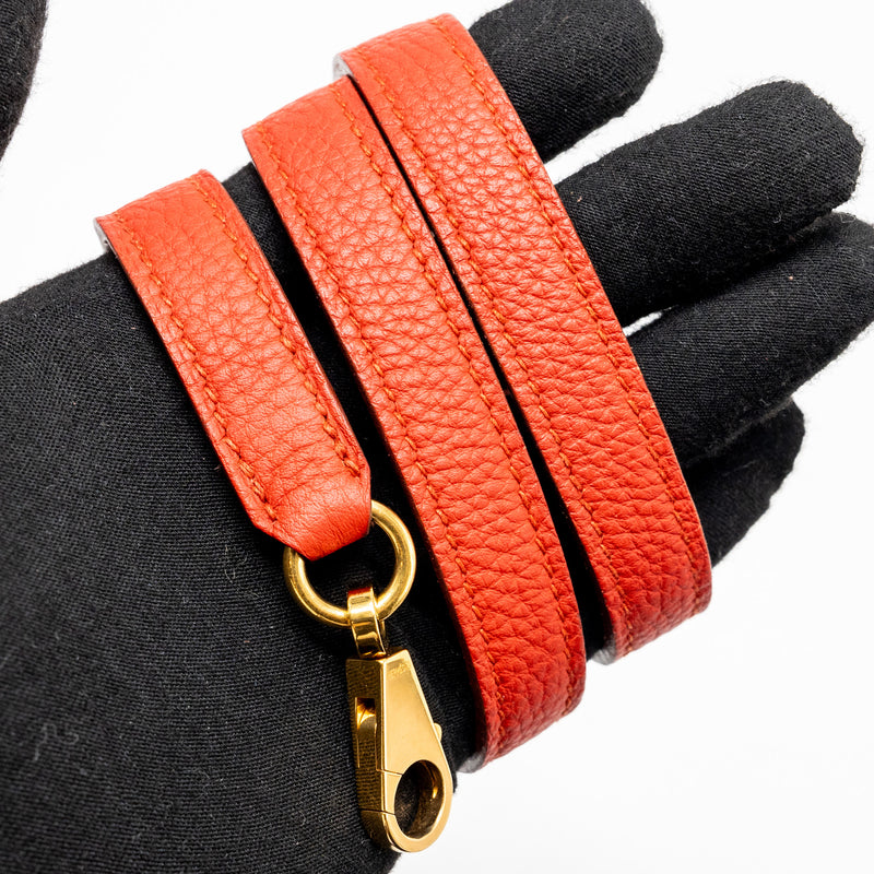 Hermes Kelly 32 Togo 5E Vermillion GHW Stamp Square Q
