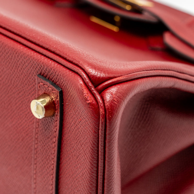 Hermes Birkin 30 Epsom Rouge Grenat GHW Stamp X