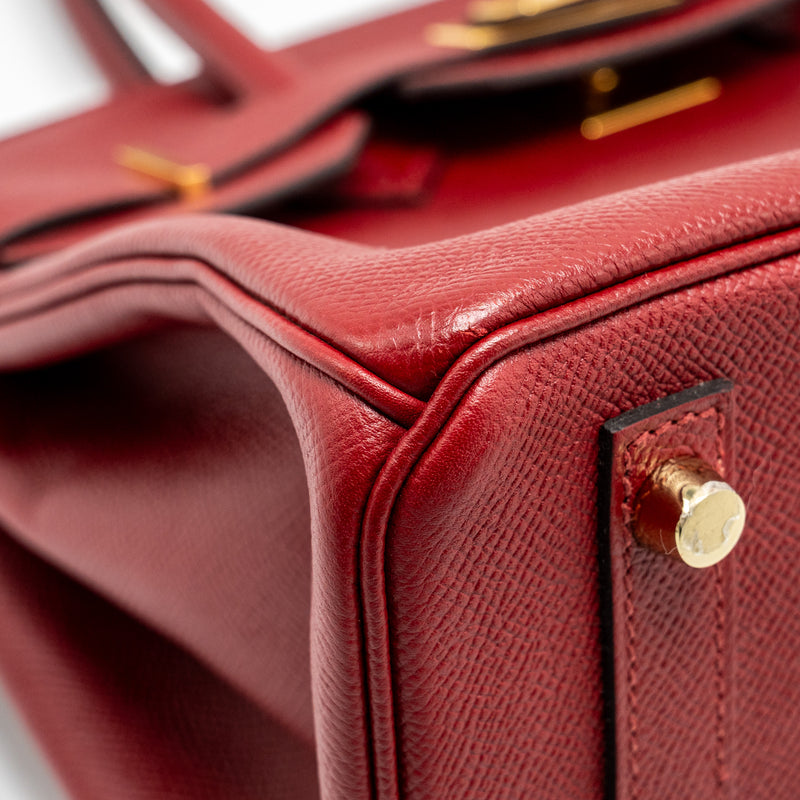 Hermes Birkin 30 Epsom Rouge Grenat GHW Stamp X