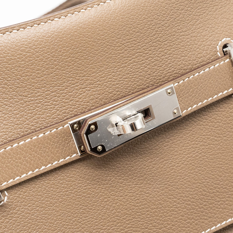 Hermes Mini Jypsiere Evercolor Etoupe SHW Stamp B