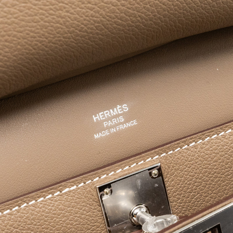 Hermes Mini Jypsiere Evercolor Etoupe SHW Stamp B