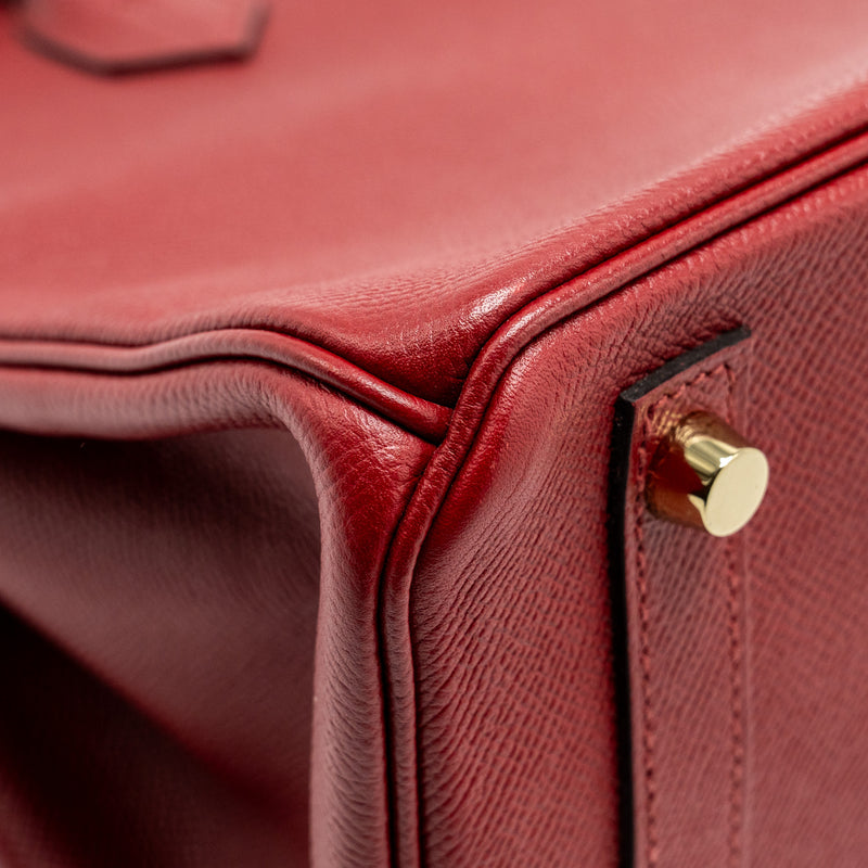 Hermes Birkin 30 Epsom Rouge Grenat GHW Stamp X
