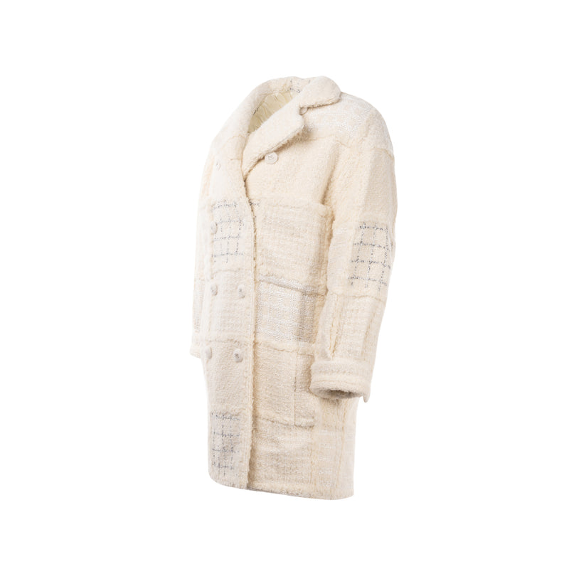 Chanel Size 34 21K Tweed Jacket Cashmere/Polyester/Wool Ecru/Black/White