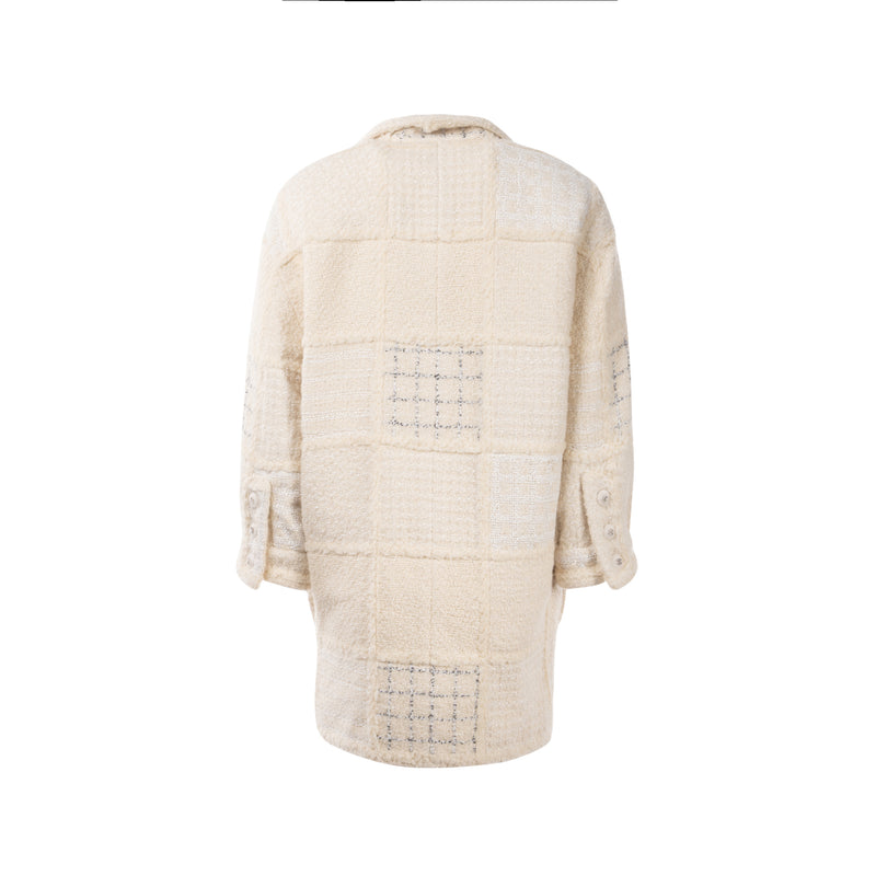 Chanel Size 34 21K Tweed Jacket Cashmere/Polyester/Wool Ecru/Black/White