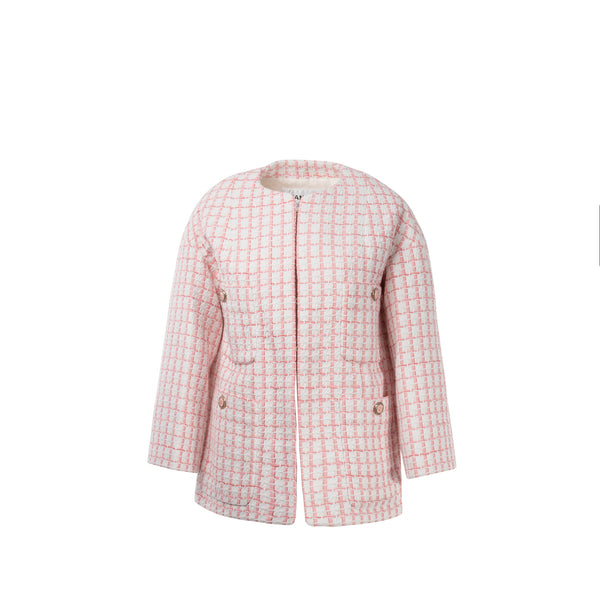 Chanel Size 34 22S Tweed Jacket Cotton/Acrylic Light Pink/White
