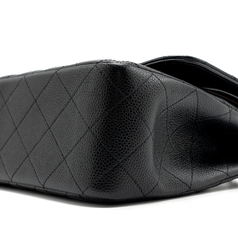 CHANEL JUMBO CLASSIC DOUBLE FLAP Caviar BLACK SHW