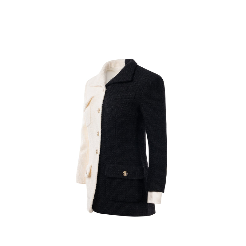 Chanel Size 34 20A Tweed Jacket Wool/Polyamide White/Black