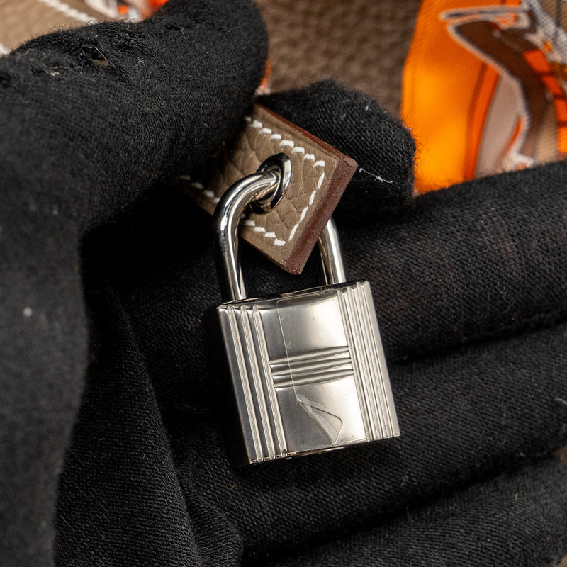 Hermes Picotin 22 Lock Bag Clemence Etoupe SHW Stamp Y