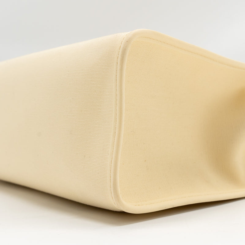 Hermes Herbag 31 Zip Bag Canvas/Hunter Leather Vanille/Naturel-Sable SHW Stamp D