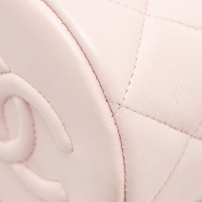 Chanel Mini Drawstring Bucket Bag Lambskin Pink LGHW