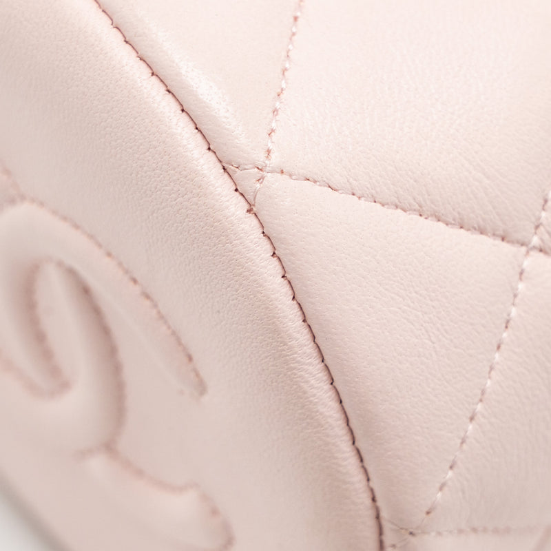 Chanel Mini Drawstring Bucket Bag Lambskin Pink LGHW