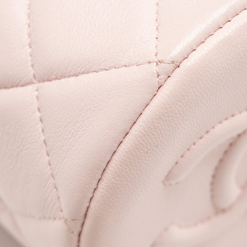 Chanel Mini Drawstring Bucket Bag Lambskin Pink LGHW