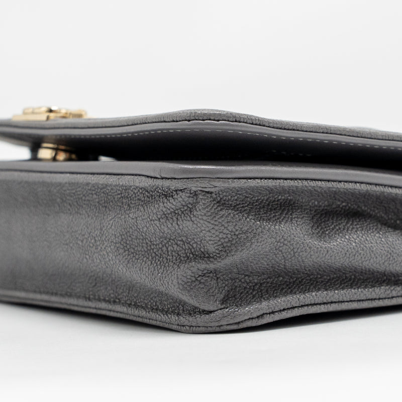 Chanel Boy Wallet on Chain Caviar Grey LGHW