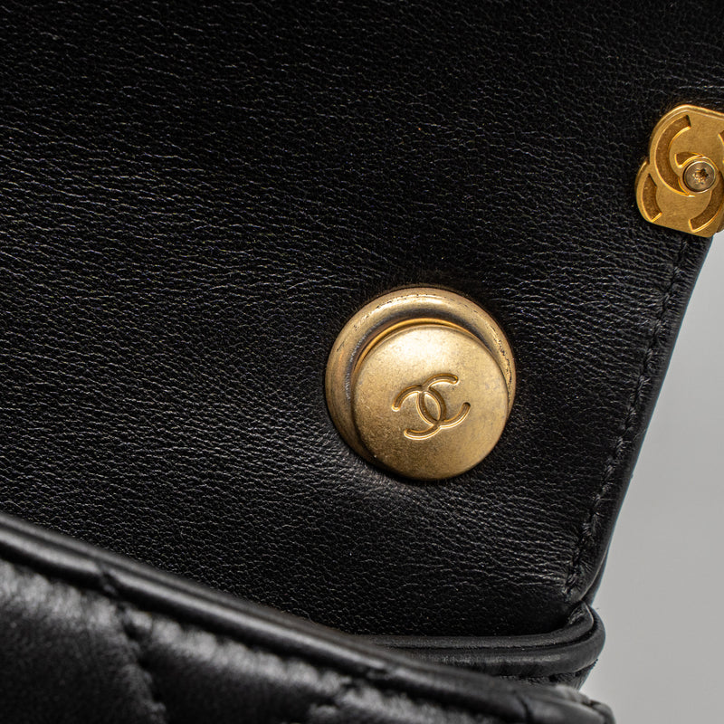 Chanel limited edition quilted flap bag lambskin black GHW (microchip)