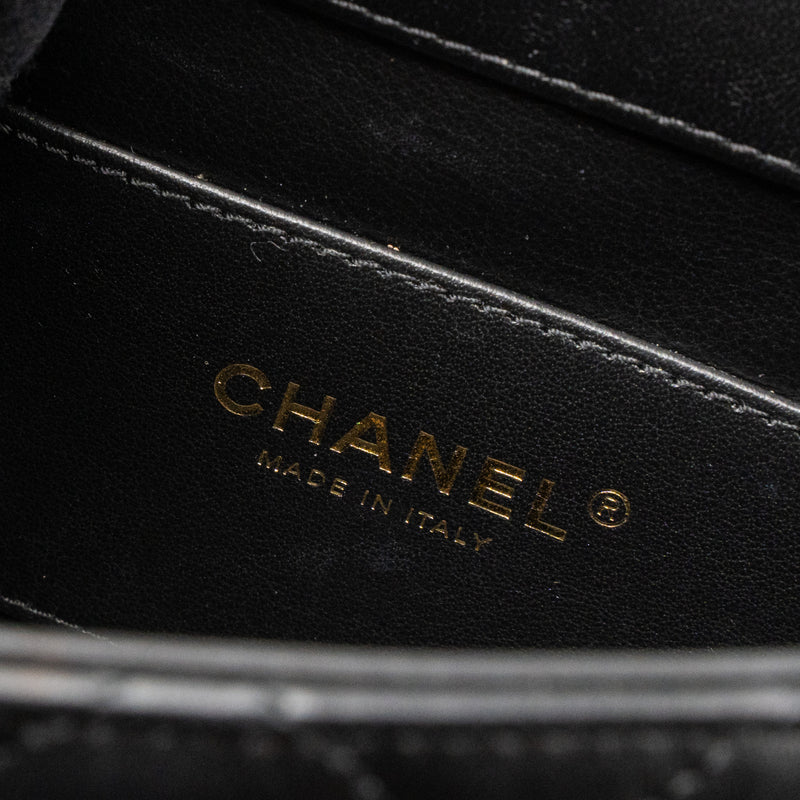 Chanel limited edition quilted flap bag lambskin black GHW (microchip)