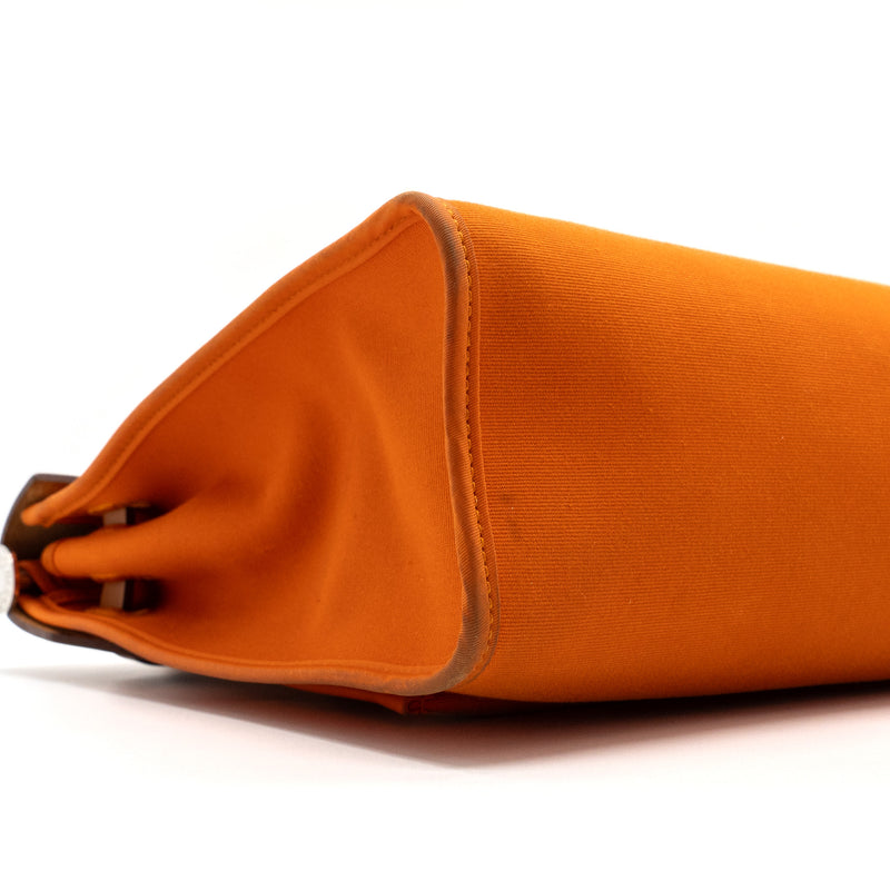 Hermes Herbag 31 Zip Bag Canvas/Hunter Orange SHW Stamp Square R