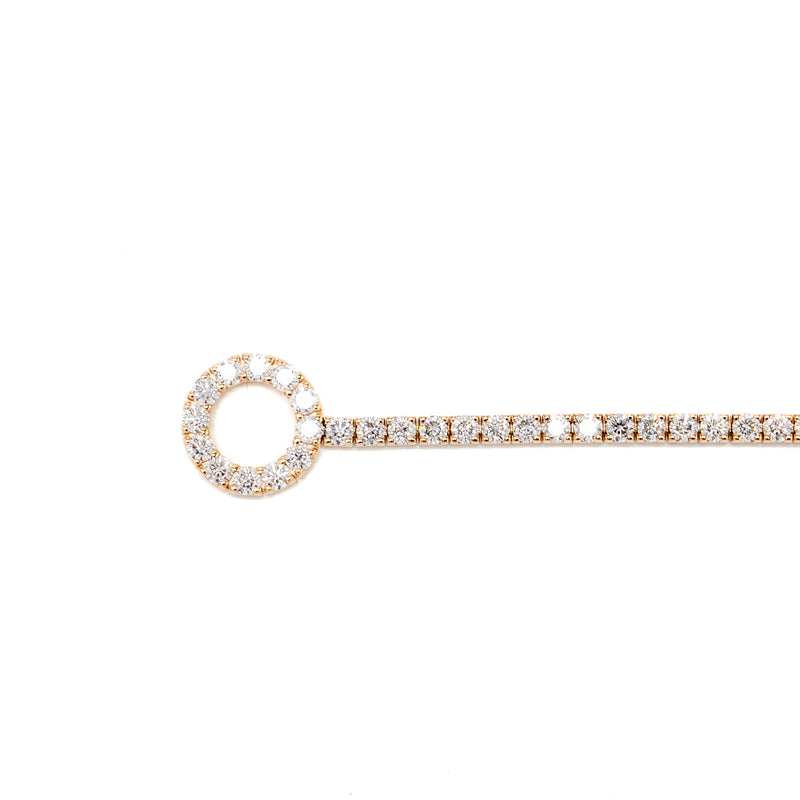 Hermes Size SH Finesse Bracelet Diamond Paved Rose Gold