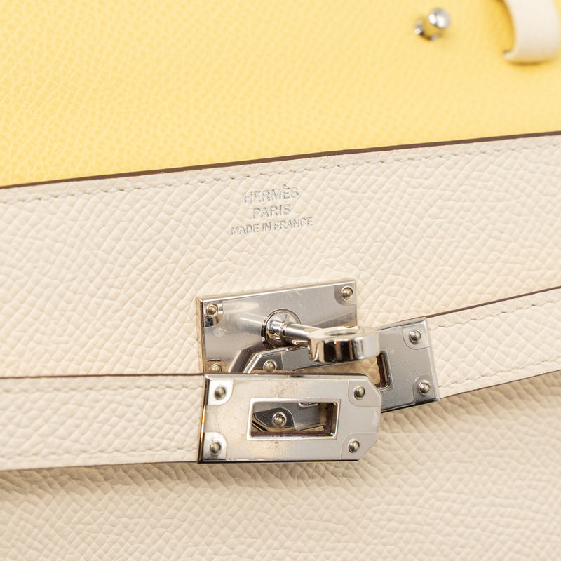 hermes classic kelly to go epsom nata / Jaune poussin SHW stamp U