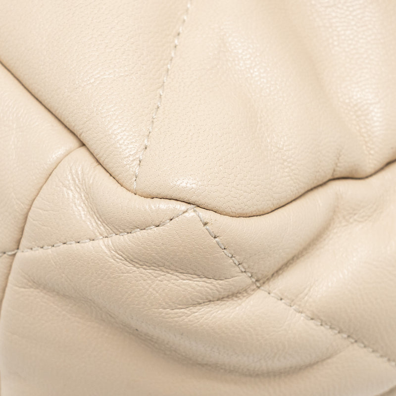 Chanel Maxi 19 Bag goatskin beige multicolor hardware