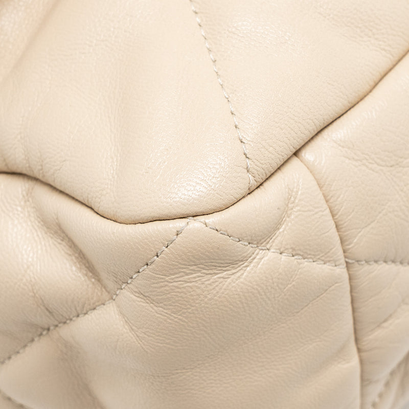 Chanel Maxi 19 Bag goatskin beige multicolor hardware