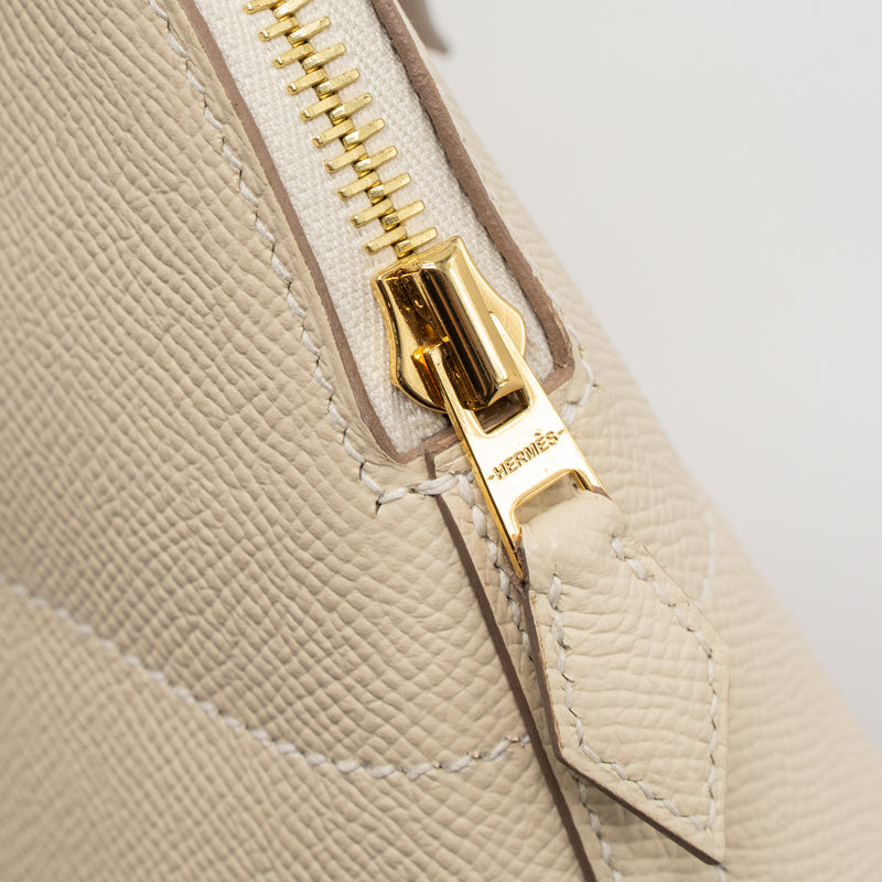 Hermes bolide 27 epsom craie GHW stamp Z with an extra hermes twilly