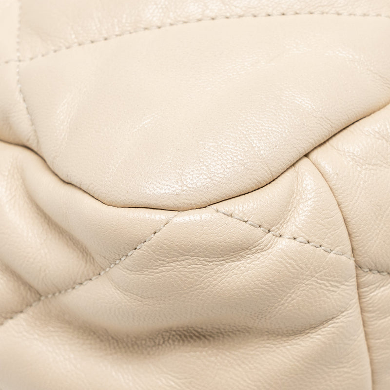 Chanel Maxi 19 Bag goatskin beige multicolor hardware