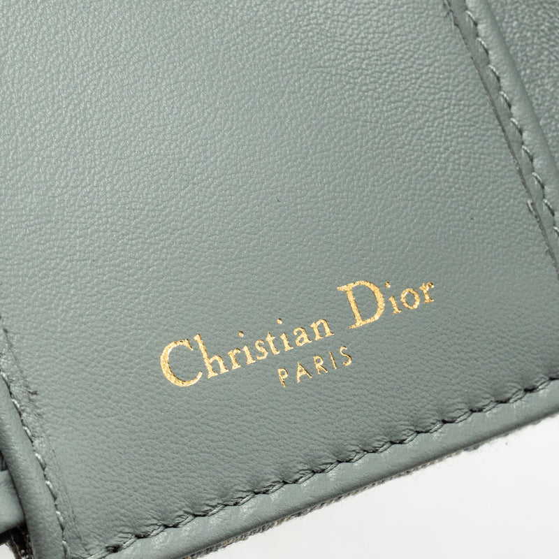 Dior saddle lotus wallet grey oblique jacquard GHW