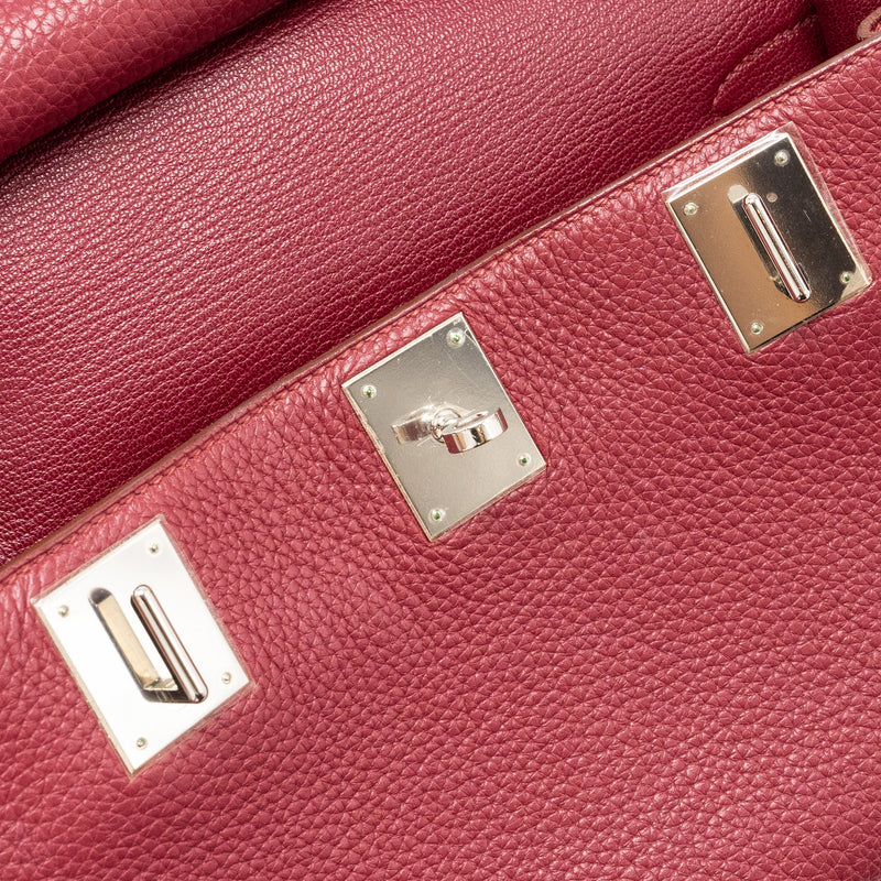 Hermes jypsiere 28 Clemence rouge grenat SHW Stamp square P