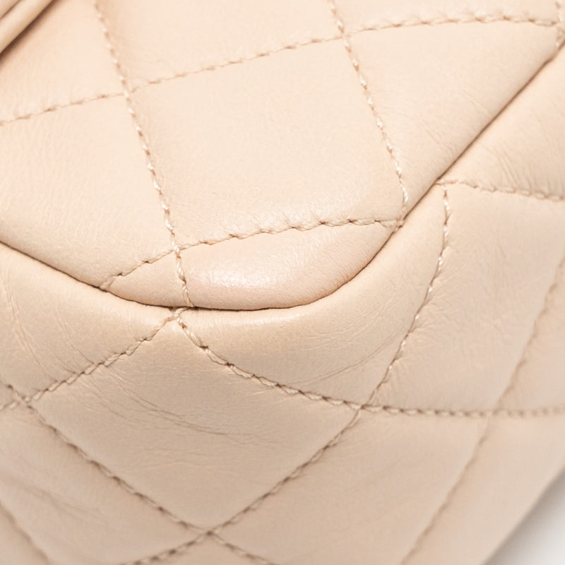 Chanel Pearl Crush Mini Rectangular flap bag Lambskin light pink GHW (microchip)