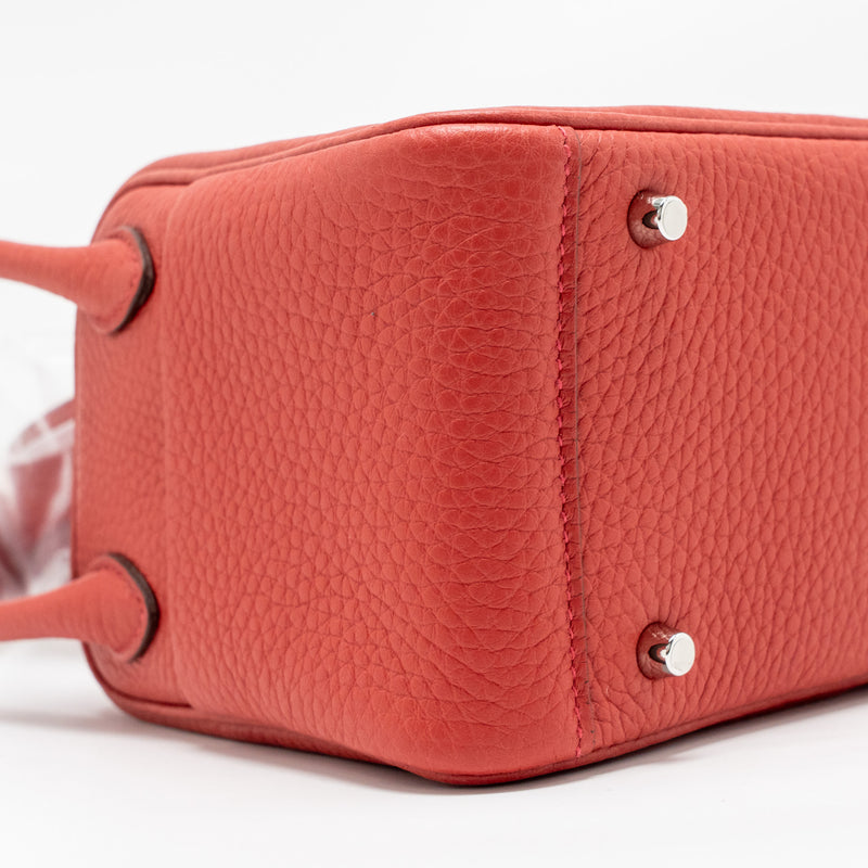 Hermes Mini Lindy Clemence Vermillon SHW Stamp B