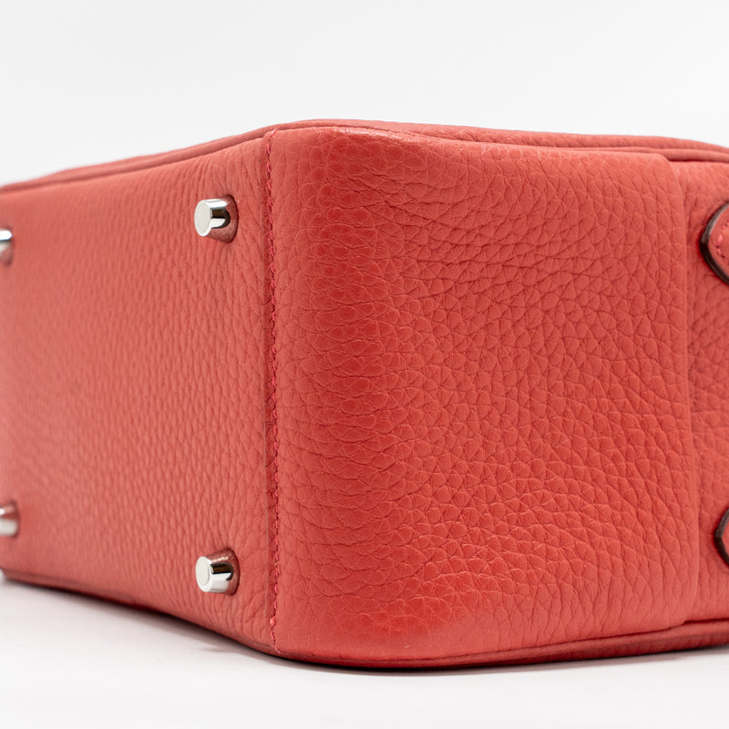 Hermes Mini Lindy Clemence Vermillon SHW Stamp B